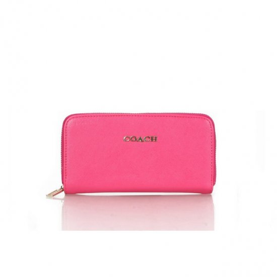 Coach Zip In Saffiano Small Pink Wallets FFH | Women